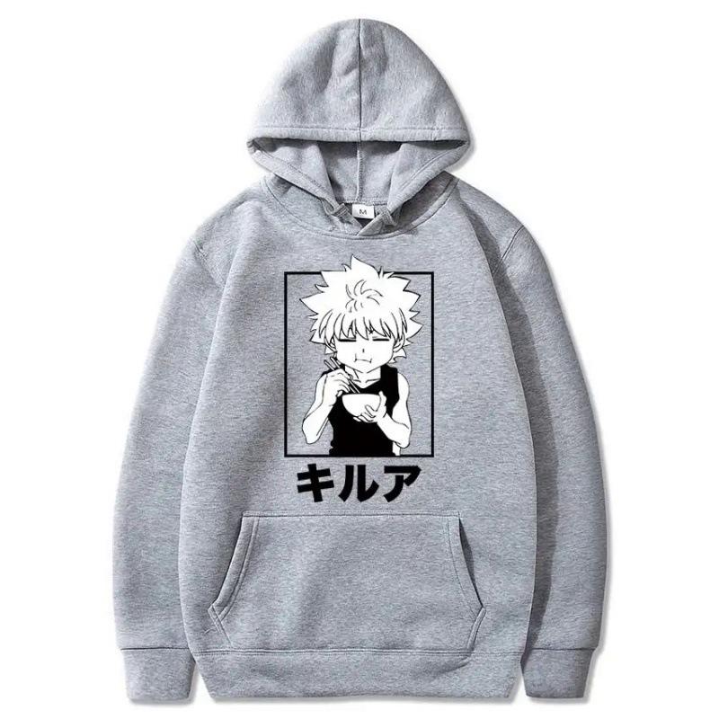 Killua Zoldyck Japanische Animation Herren Kapuzenpullover Herbst Sweatshirt Herren Damen Modemarke Design Pullover Herren Kapuzenpullover Fleece