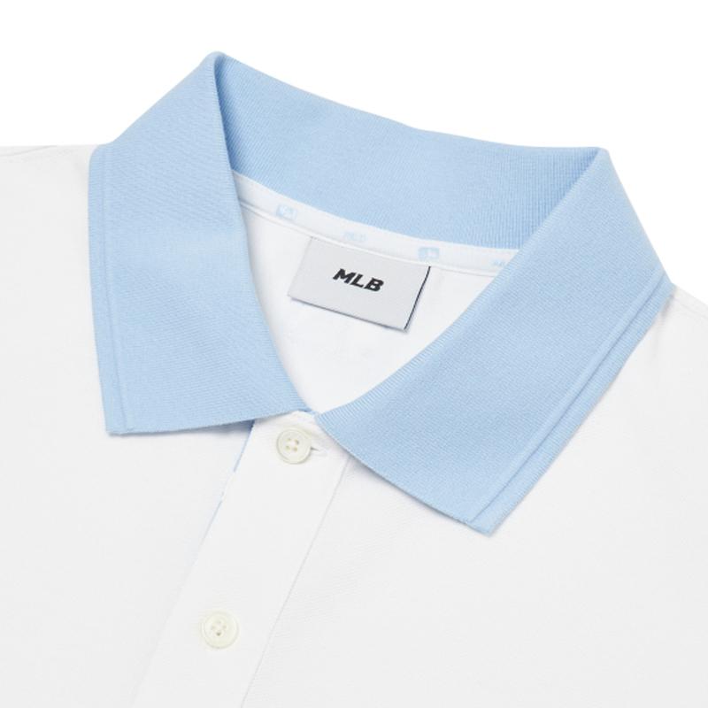 New MLB Basic Logo Los Angeles Dodgers Polo Shirt Men's White 3LPQM2023-50WHS