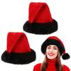 Christmas Santa Hat For Adults Xmas Holiday Hats Unisex Velvet Red Classic Fur Comfort  Year Festive Party Supplies