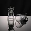 Chinese Zodiac Retro Wine Glass Set In Leather Case - Small White Glasses Gift Set