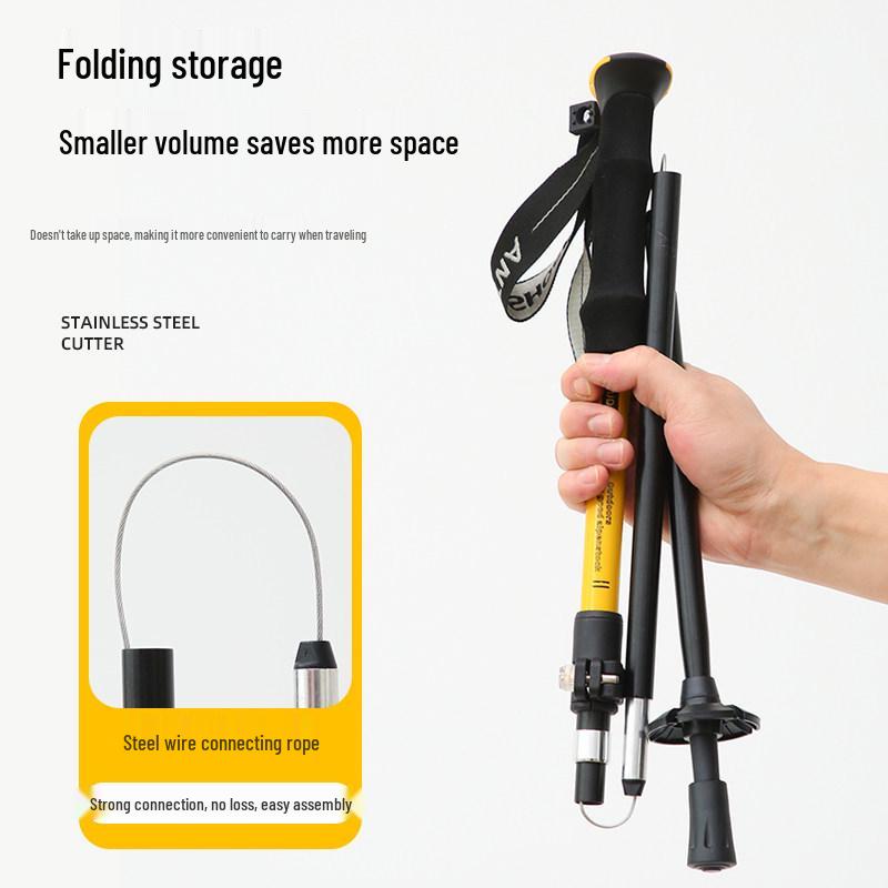 Kids' Folding Trekking Poles: Aluminum, Non-slip, Shock-Absorbing Design for Outdoor Hiking