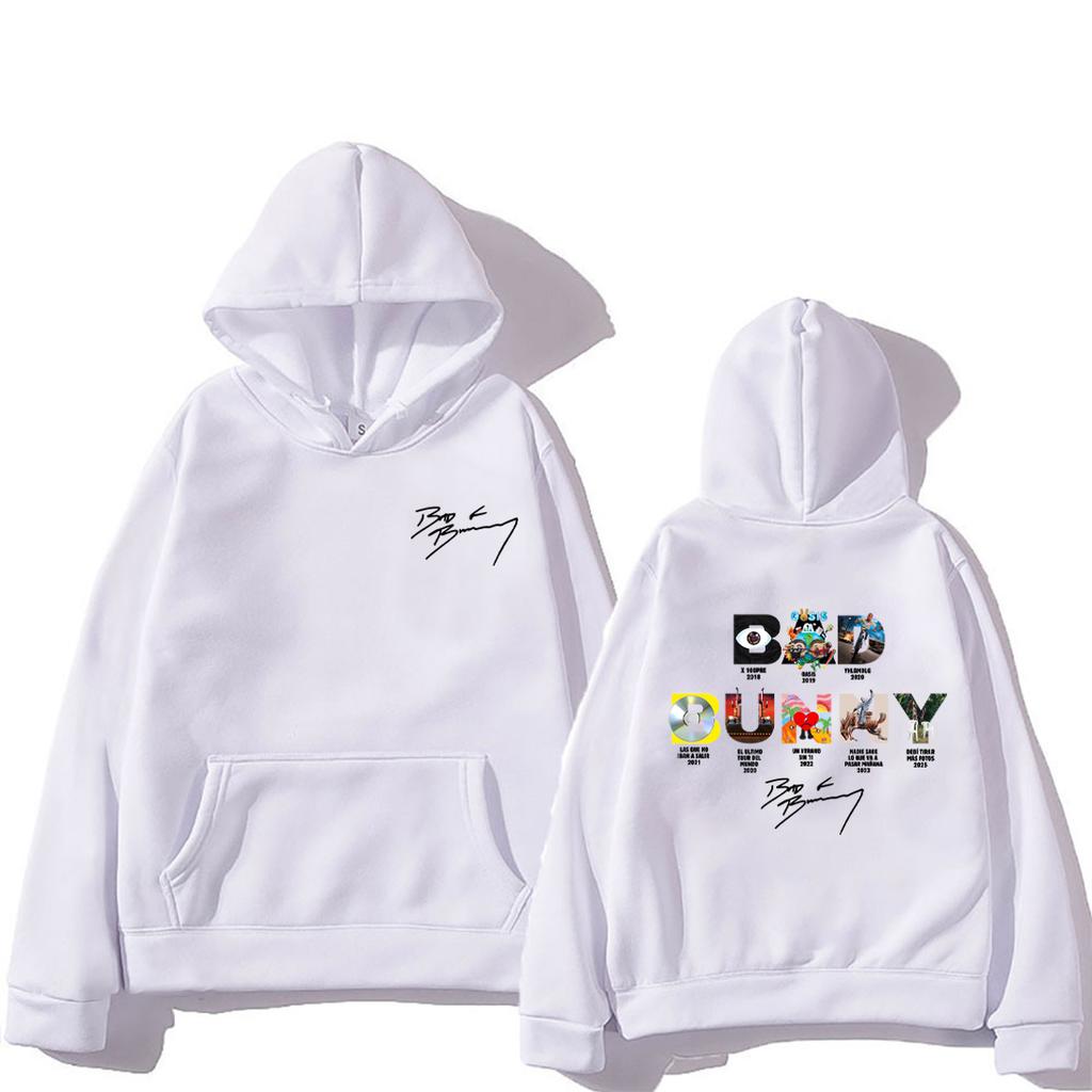 Bad Bunny Album Tour Grafik Hoodie Herren Damen Vintage Sweatshirts Langarm Fleece Mode Streetwear Kleidung
