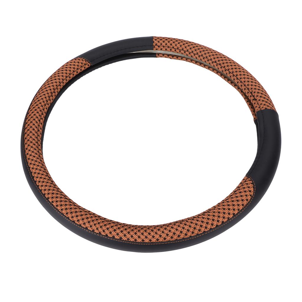 15in Car Steering Wheel Cover Protector Artificial Leather   for Diameter 14.5‑15in Modification