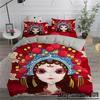Cartoon Peking Opera Bedding Set Boys Girls Twin Queen Size Duvet Cover Pillowcase Bed Kids Adult Fashion Home Textileextile
