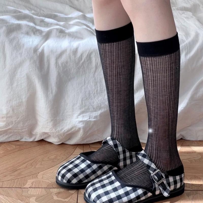 1 Pair Japanese Sweet Knee Length Stockings for Ladies Girls Sweet The Calf Socks Knee Socks Summer Thin Loose Socks