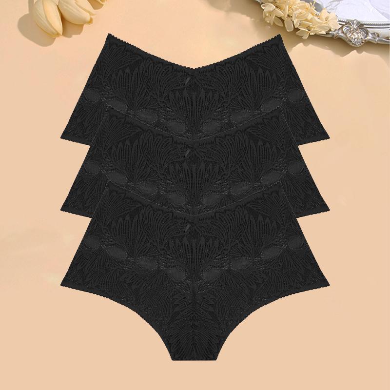 

FINETOO 3 шт. Женские кружевные цветочные трусики-шорты Сексуальное ажурное нижнее белье с низкой талией Дышащие трусики для девочек Мягкое прозрачное нижнее белье XL&3pcs