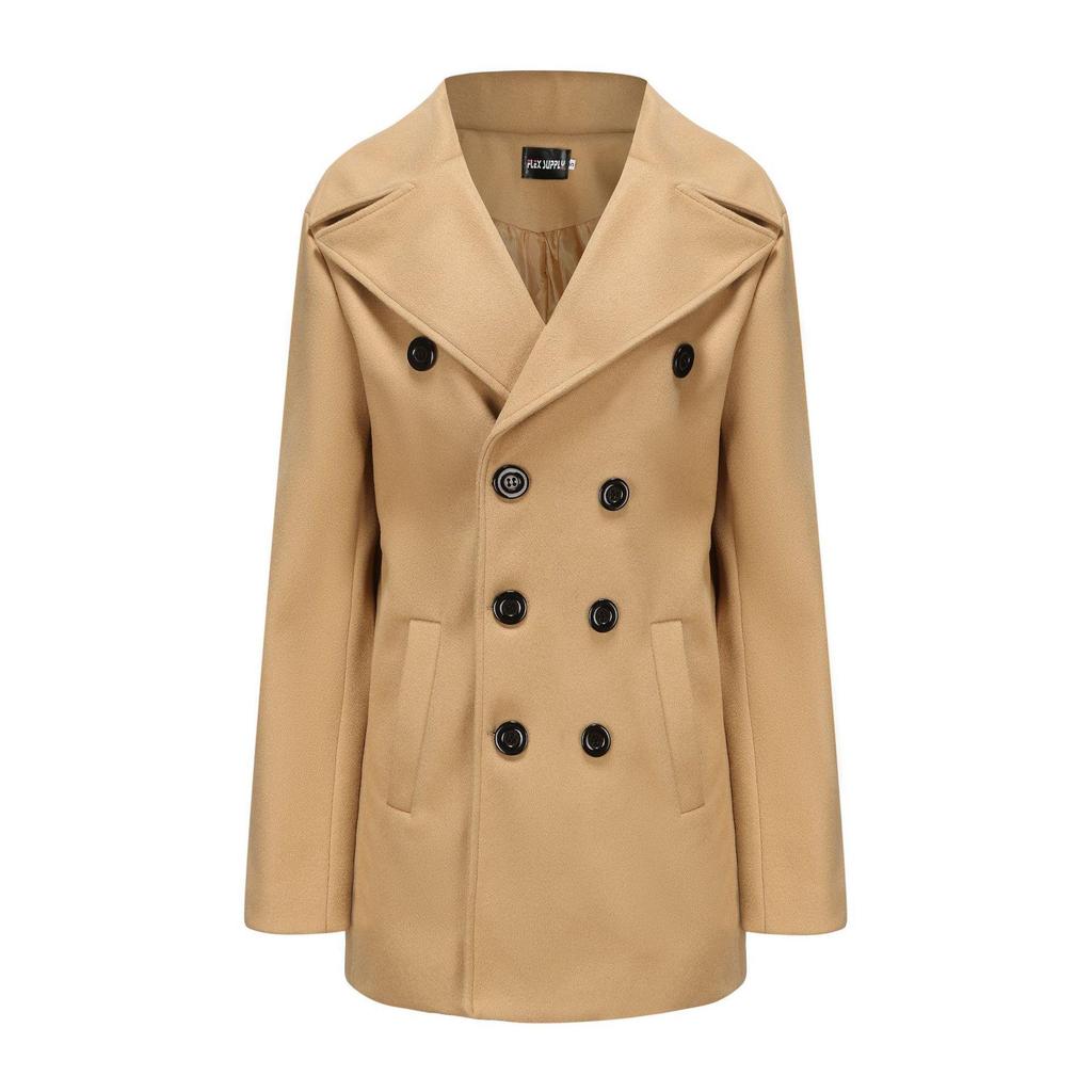 Europäischer & Amerikanischer Herren Wollmantel - Britischer Stil, Mittellang, Langarm, Herbst/Winterbekleidung.