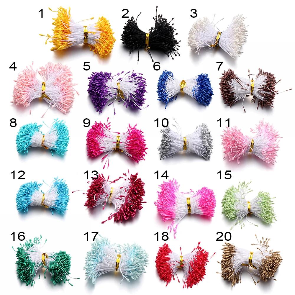 400pcs Mini Artificial Pearl Pistil Double Heads DIY Floral Craft For DIY Needlework Scrapbooking Wreath Wedding Decoration