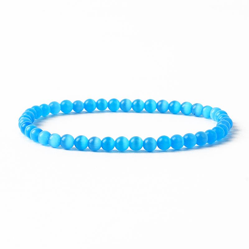 Reiki Natural Stone Bracelets For Women Men 4MM Beads Stretch Bracelet Wholesale Agate Lava Tiny Bangles Handmade Simple Jewelry