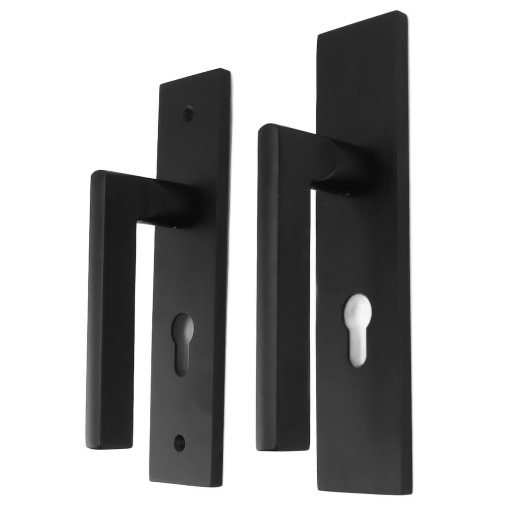 Aluminum Alloy Door Handleset Easy To Install Black Universal Comfortable Grip Door Locksets for