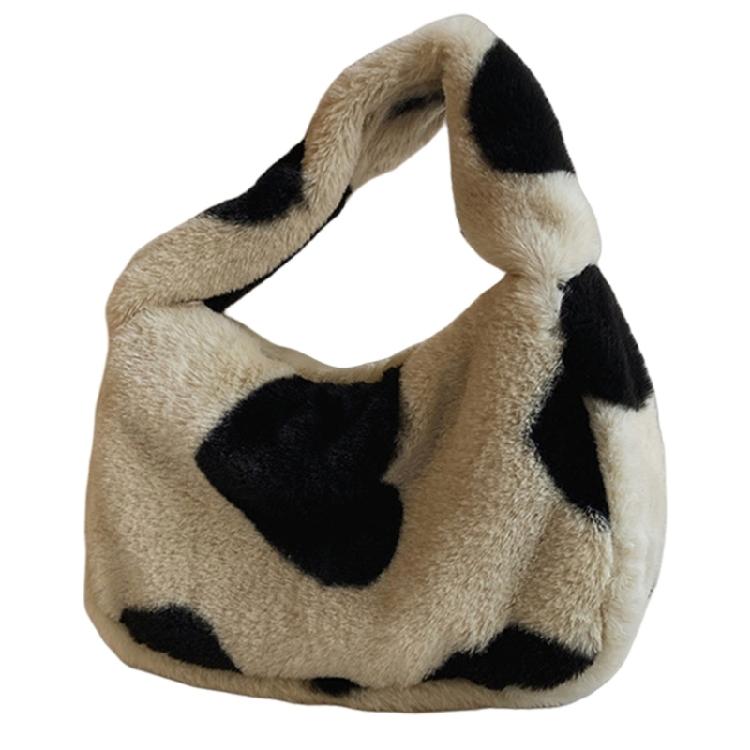 

Casual Soft Heart Shaped Top Handle Bag for Women Soft Plush Handbag Shopping Bags for Fashion Girls and Teens off білий колір