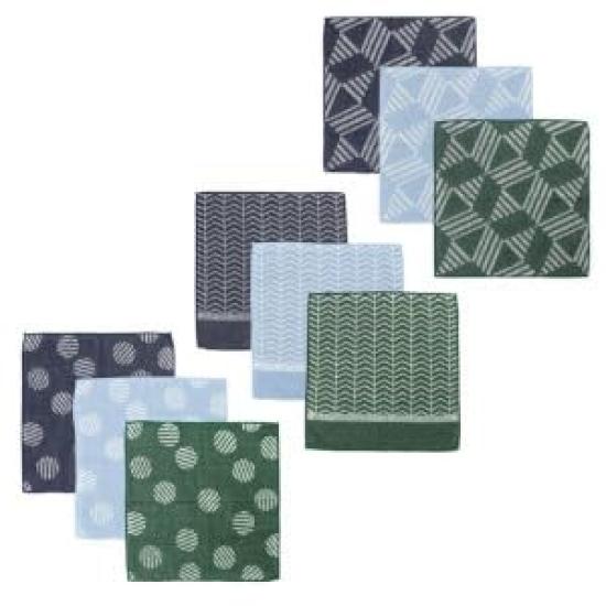 Imabari Towel Iori Handkerchief Made In Highly Absorbent Mono-mono Towel, Fluffy, Japan, (Dot/Navy)