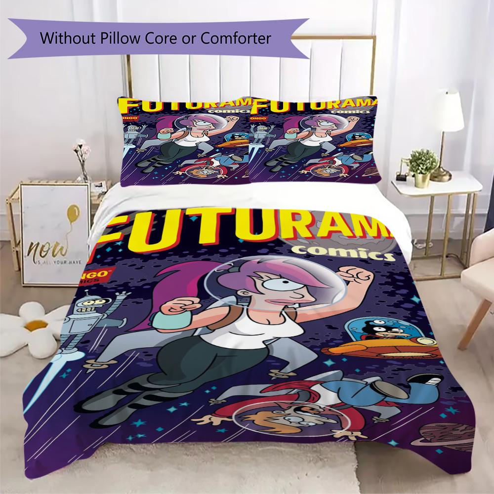 Future City Manga Pattern Bedding,Quilt Set Quilt Cover Pillowcase Home Birthday Gift (1*duvet cover+2*pillowcase,without core)XSJT0917500