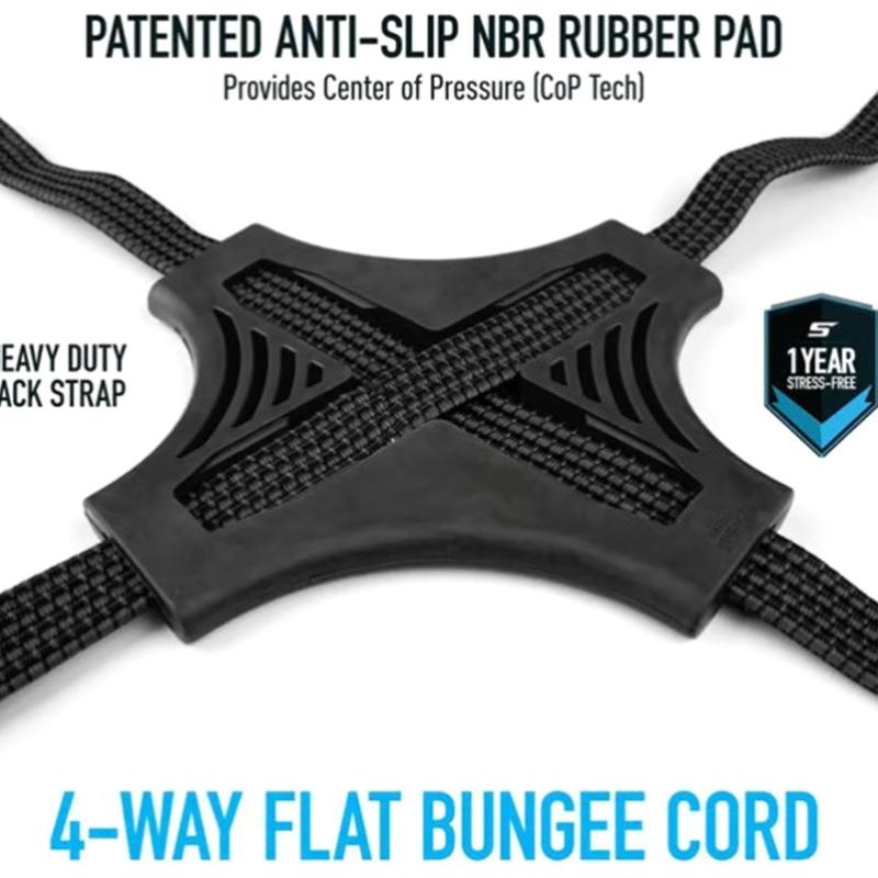 Elastic Tie Down Strap Featuring Rubber Grip and High Strength ABS for Secure Motorcycle Luggage Fastening on Rough Road