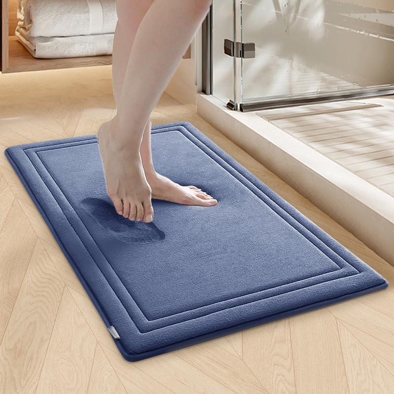 Enhanced Memory Foam Non-slip Bathroom Mat - Absorbent, Machine Washable Toilet Floor Rug