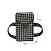 Shiny rhineste mobile phe wallet, chain shoulder lipstick small bag, dinner party flap messenger bag pu leather waist bags