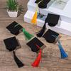 20Pcs Felt Mini Graduation Bachelor Hat with Tassels Celebrations Graduation Wine Bottle Topper Graduation Party Supplies