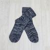 Ganbanyoku Socks with Front Processing Double-Knit (Silk Lining) (Navy) 2200-J-C