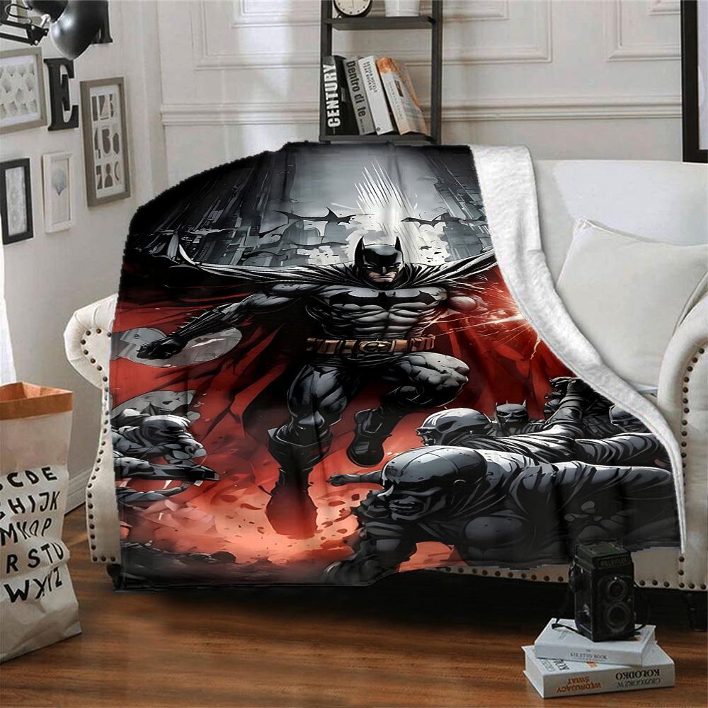 1pc Batman Cityscape Flannel Blanket Soft Warm Throw for Home, Office, Travel, All-Season Cozy Bedding GiftL1188
