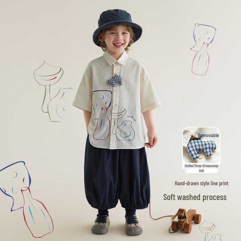 Kids  Cotton Short-Sleeve Printed Shirt M