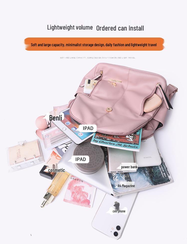 Women's Multifunctional PU Travel Backpack - Large Capacity, Solid Color, Outdoor Storage