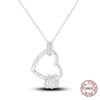 Heart to Heart Necklace Copper Metal Authentic Original Love Heart Pendant Bead Component Chain Link Designed For Women Wedding Engagement High