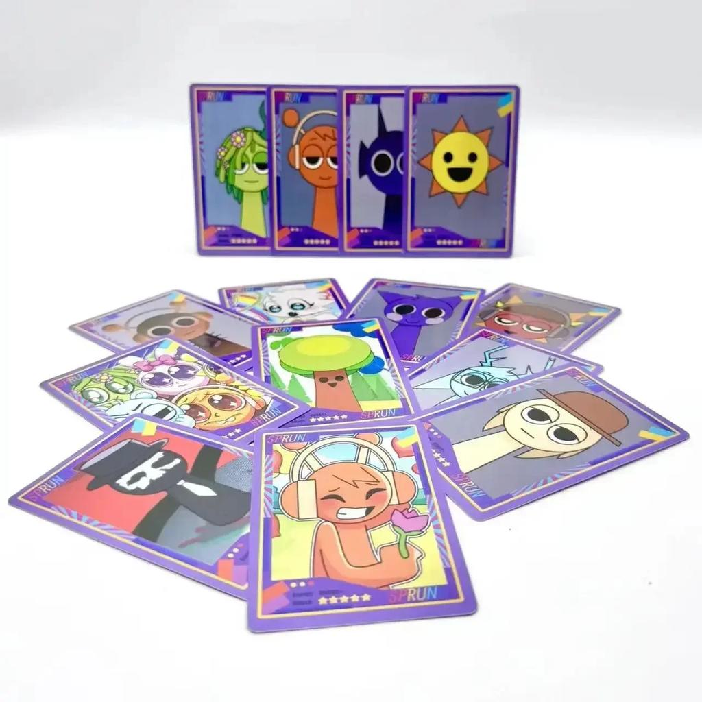 1 Box of 54PCS Sprunki Cartoon Card  Kawaii Spronki Collects Game Cards Anime Self Made Squirtle Cards Gift Toys