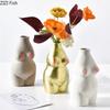 Resin Vases Body Art Bust Statue Flower Insert Ornaments Frosted Porcelain Crafts Creativity Vase Desk Decor Home Decoration