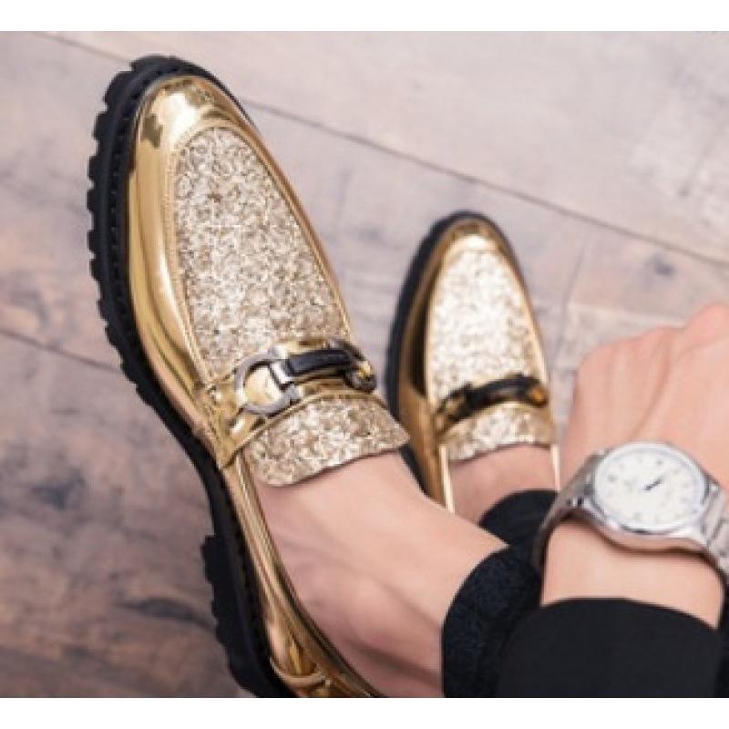 

Обувь мужская обувь для ног кожаная обувь повседневная кожаная обувь размер обуви большой размер трехцветная кожаная обувь 44 золотой