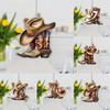 Festive Cartoon Dachshund Dog Car Hanging Ornament For Holiday Home Decor