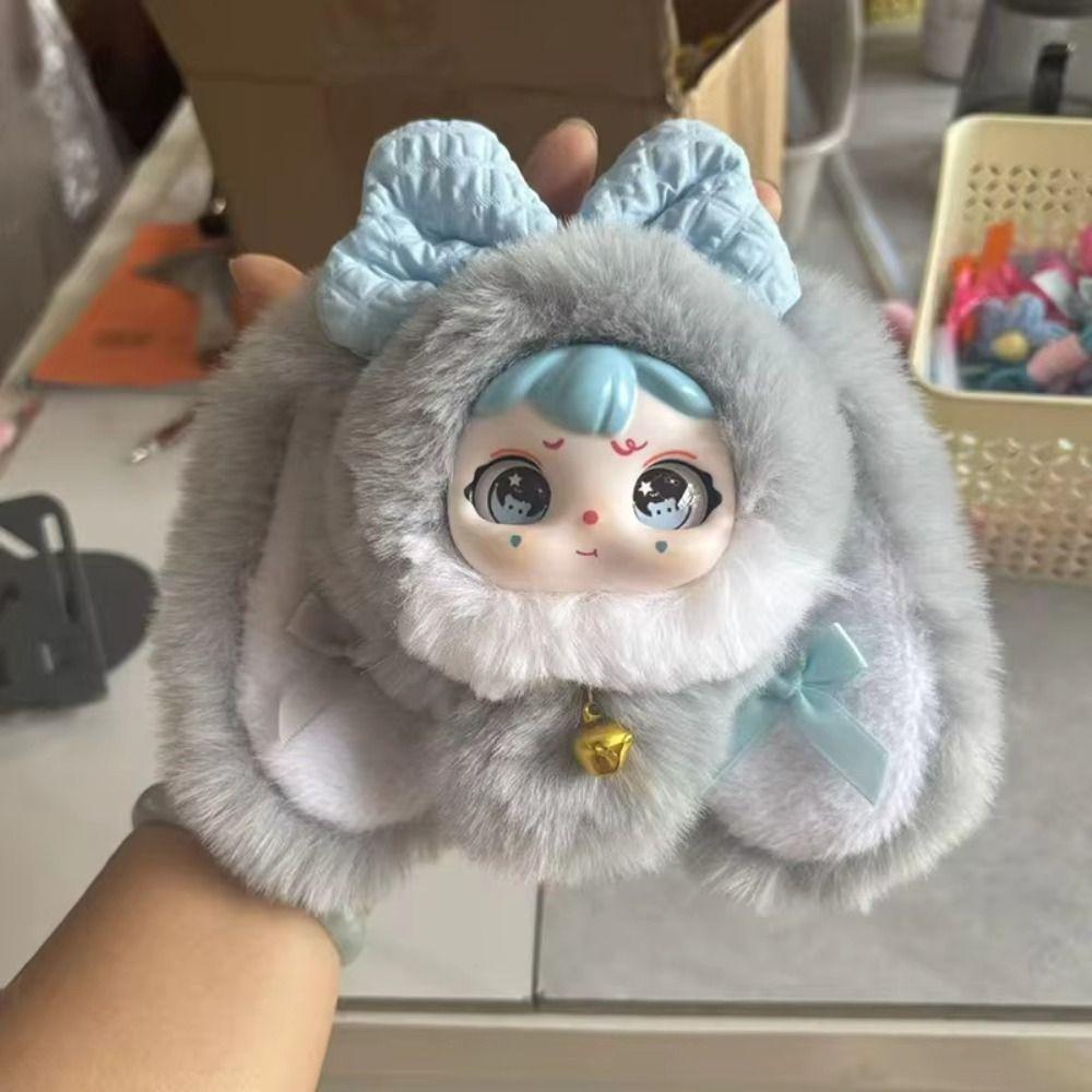 Bowknot Decoration Vinyl Face Doll Pendant Drooping Ear Rabbit Doll  Jewelry Accessories