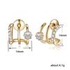 Dot Diamond Zircon Internet Celebrity Exquisite Personalized Stud Earrings, Three-Claw Curved Line Earrings, Classic Commuting High Sense