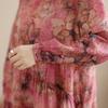 DIMANAF New 2026 Women Plus Size Spring Summer Vintage Long Dress Loose Oversize Long Sleeve Maxi Floral Print