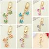 7PCS Ornaments Rhinestone Butterfly Keychain Pendant Key Ring Sweet Crystal Bow Key Chain  Key Decor