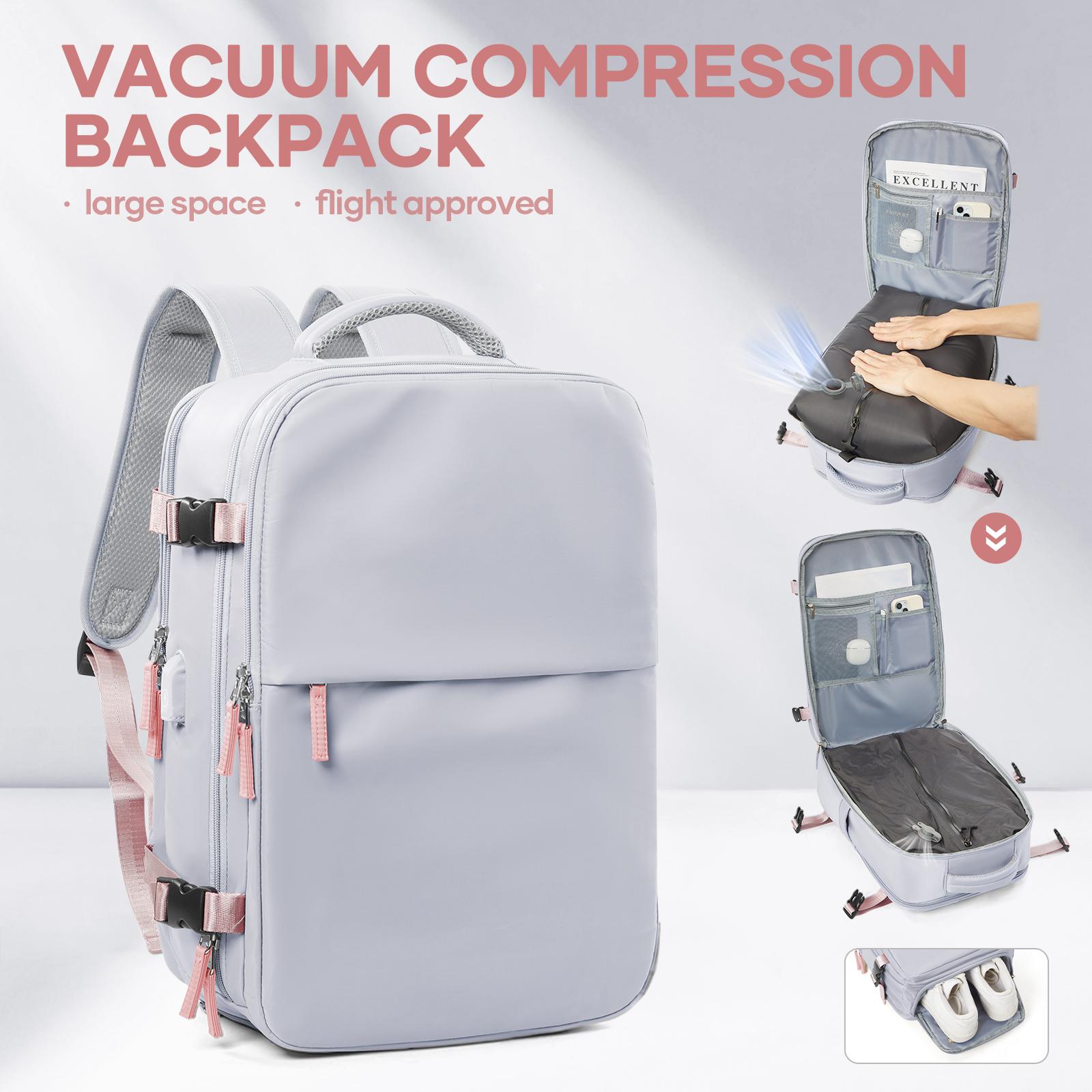 

Вакуумно запакований дорожній рюкзак для чоловіків жінок - Легкий місткий нейлоновий рюкзак Вакуумний компресійний рюкзак для коротких подорожей Without Pump