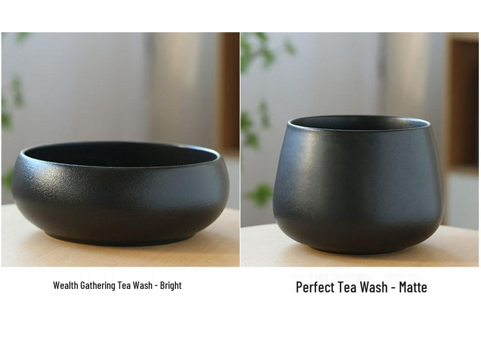 Ceramic Tea Rinsing Bowl and Brush Set for Tea Cups and Accessories