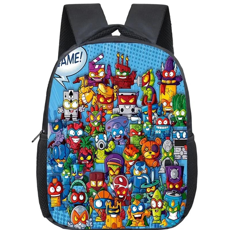 SuperThings Kindergarten Bags Funny Cartoon Backpack Waterproof Kids Bookbag SUPERTHINGS School Bag for Boys Girls Mochila