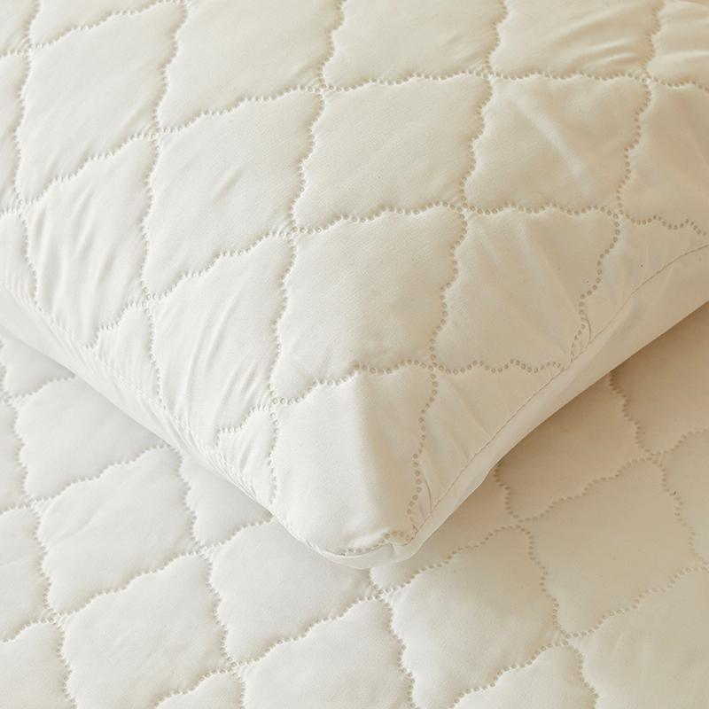 2Pcs Waterproof Quilted Pillowcase Solid Color Pillow Cover Case 48x74cm Pillowsham (No Inner Core)
