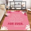 Floral Bible Verse Design Rug Non-slip Rug Suitable for Living Room and Bedroom Sofas.