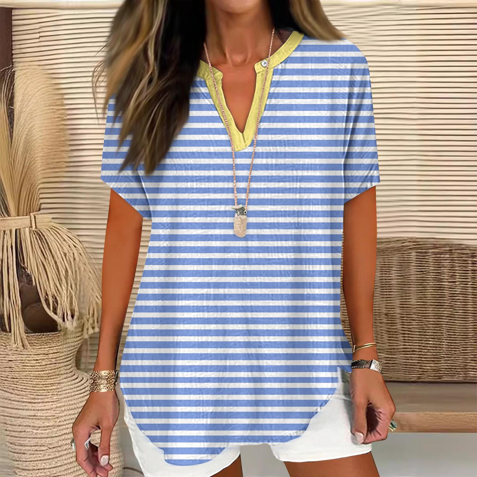 

Жіночі сорочки Лляна сорочка на гудзиках Жіночі оверсайз жіночі топи Одягнені повсякденні футболки з короткими рукавами для жінок Модні XL небо синє кольору