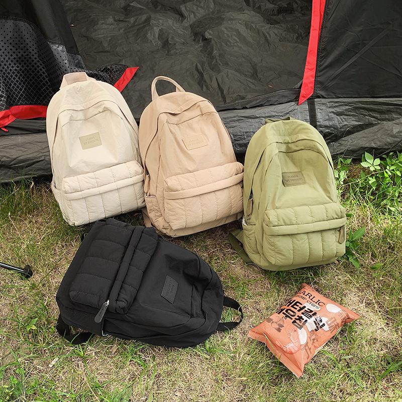 Student School Bag Men's Solid Color Backpack Women's Large Capacity Backpack
