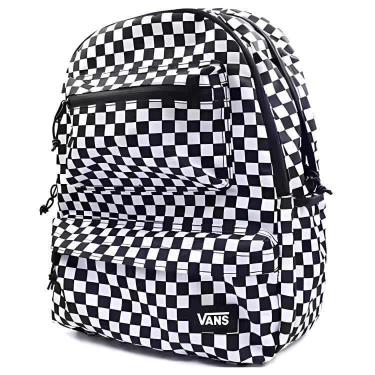 Vans Polyester Backpack Regular Unisex Black White Plaid VN000GP1DWW