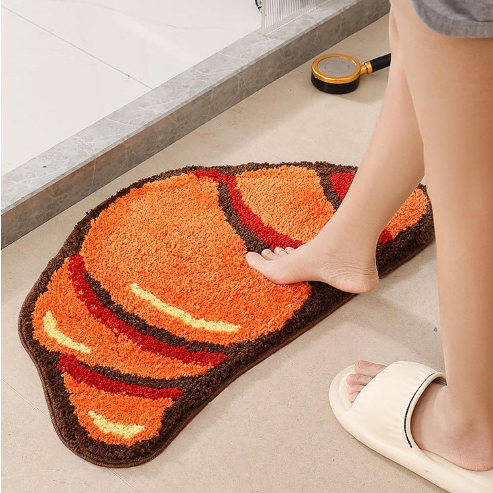 Non Slip Crescent Roll Shaped Rug Made from Soft Polyester Tufted Material Suitable for Living Rooms and Kitchen