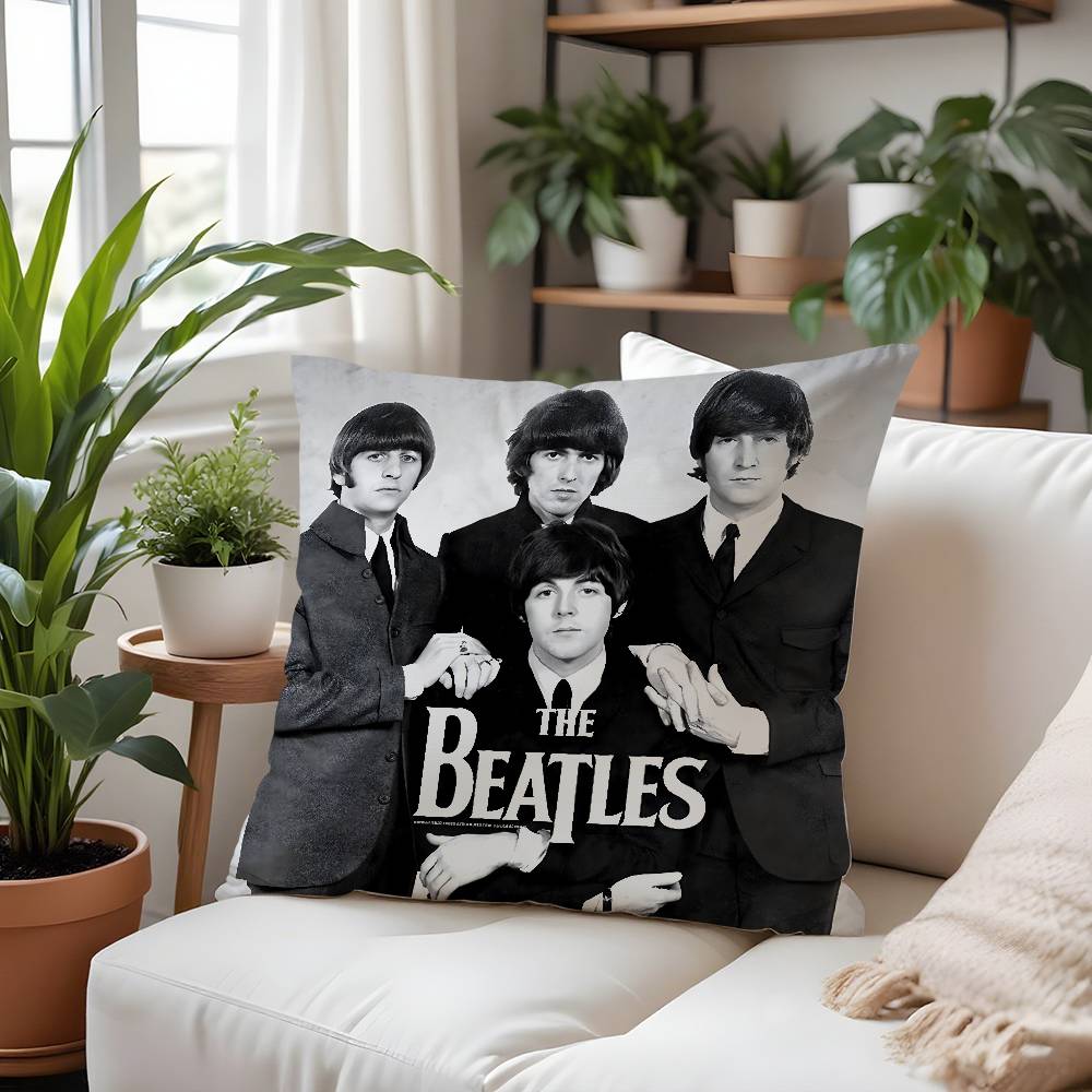 The B-beatleS-Band Pillow Case  Plush Fabric Soft  Pillowcase Double Sided Print Cushion Cover Household Gifts