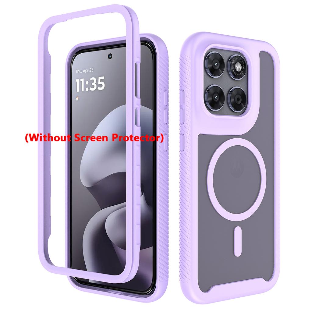 Shockproof Armor Skin Feel Matte Magnetic Phone Case For Motorola Moto G67 G77 Soft TPU Frame Translucent Acrylic Back Cover