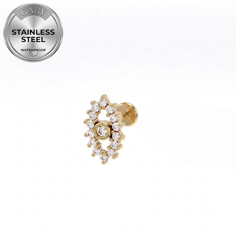 Gatte European Cross 316L Stainless Steel Eye Butterfly Knot Ear & Lip Stud