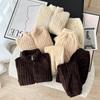 Women's G5Z Striped Plush Zipper Pajama Set - Cozy Velvet for Autumn/Winter
