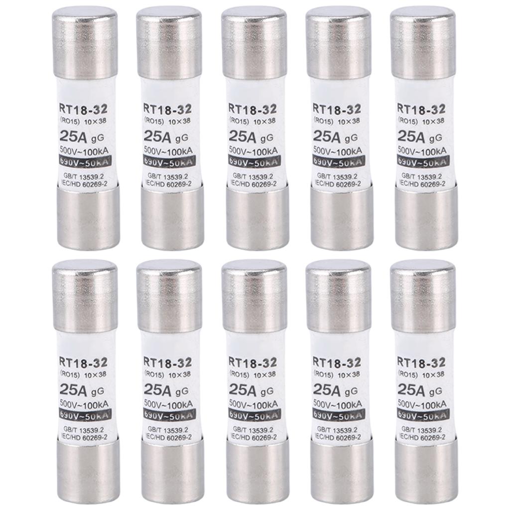 10pcs Neozed Fuses Ceramic & Metal Fuses Protector set 3.9cm Length Neozed Fuses Multiple Size for Home & Business Use