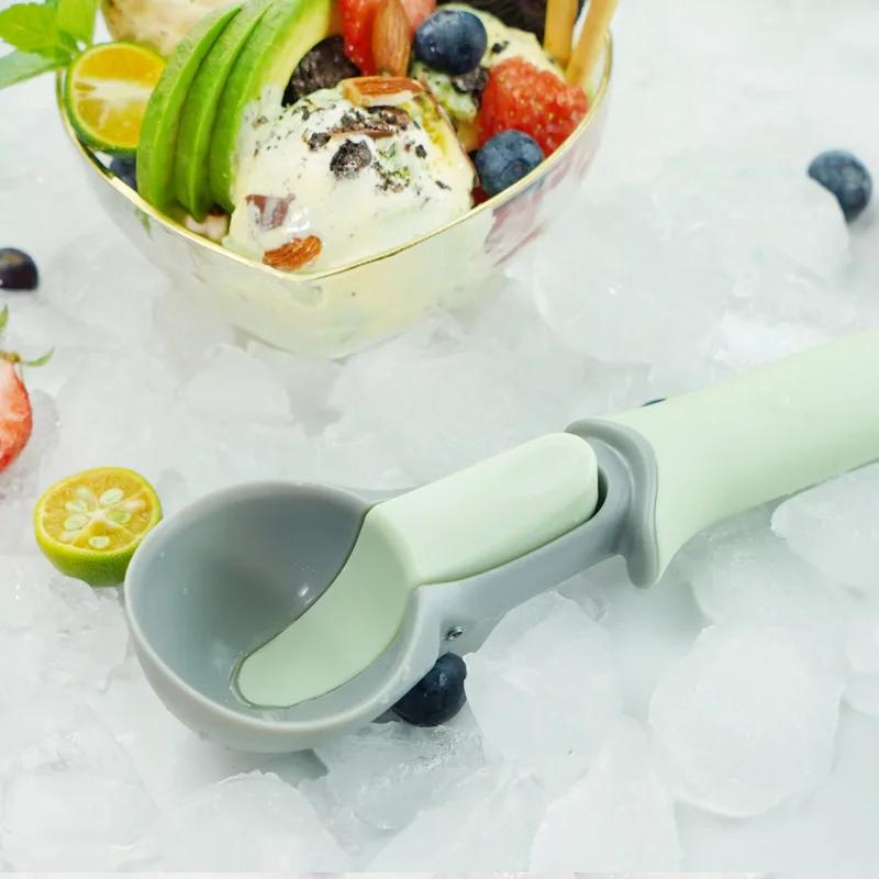 Non-Stick Ice Cream Scoop Fruits Digger Ice Ball Maker Frozen Yogurt Cookie Watermelon Spoon Spoons with Hung Hole Kitchen Tool