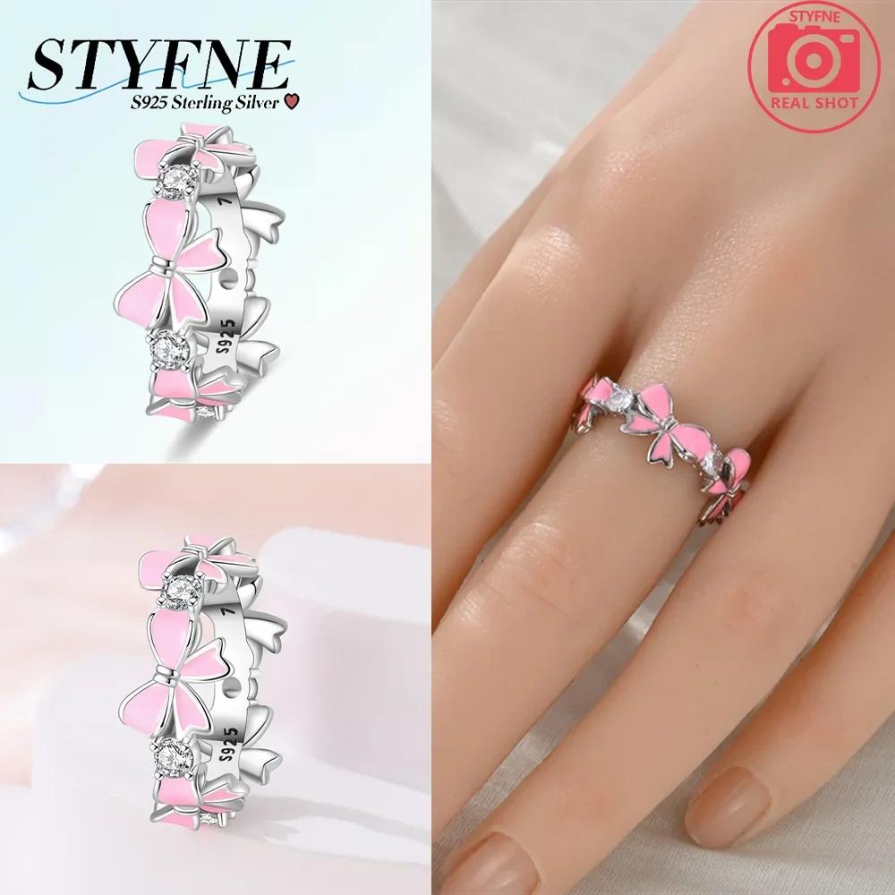 copper Rings Pink Bow Heart Love Ring Star Shape Moon Ring for Women Girl Engagement Weddling Party Jewellery Anniversary